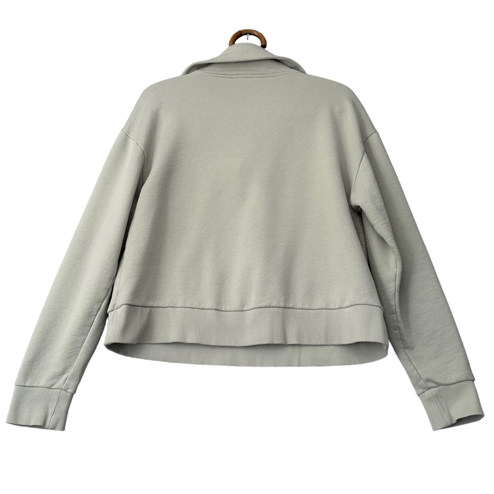 MNG | Collared 1/4 Zip Sweatshirt Size S Pale Green - Picture 5 of 11